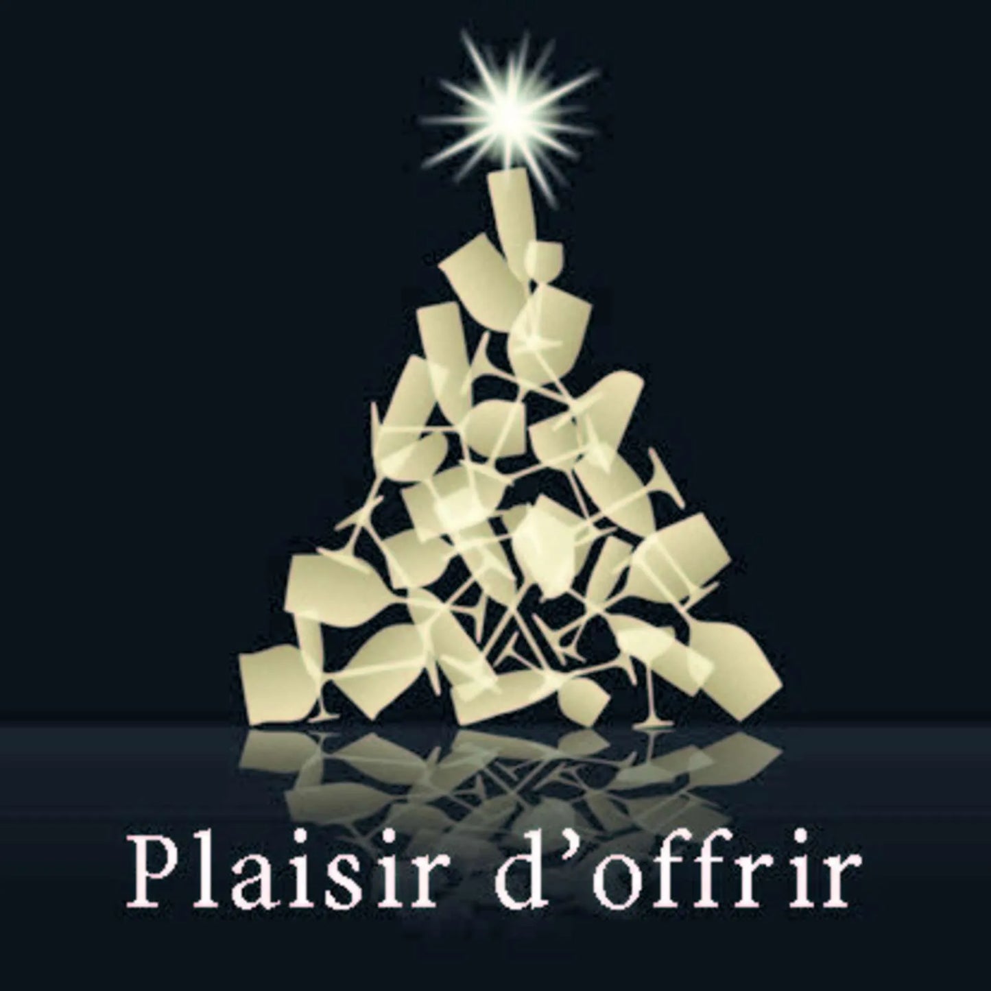 Etiquette adhésive carrée noir/or - Plaisir doffrir (boîte de 500)