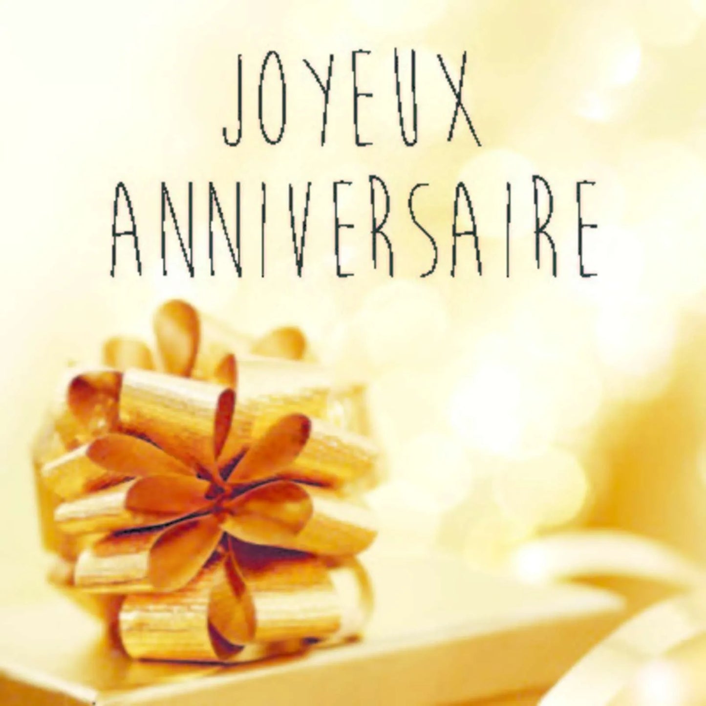 Etiquette adhésive carrée quadri/or - Joyeux Anniversaire (boîte de 500)