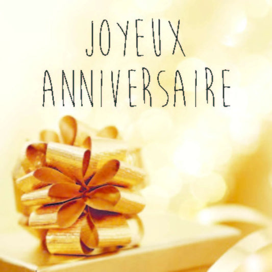 Square adhesive label, full color/gold - Happy Birthday (box of 500)