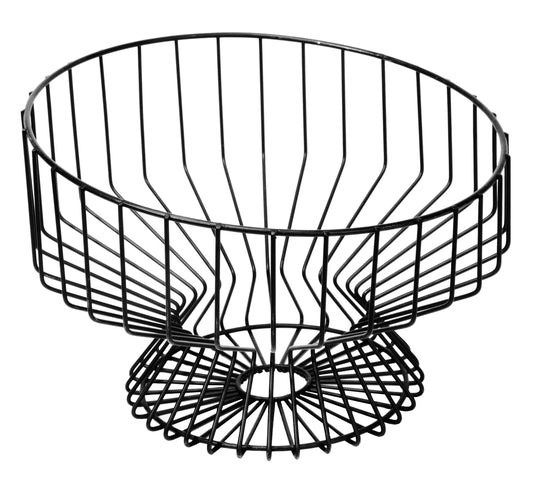 Olivia asymmetrical black metal bowl for 3 bottles