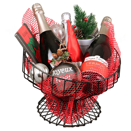 Olivia asymmetrical black metal bowl for 3 bottles