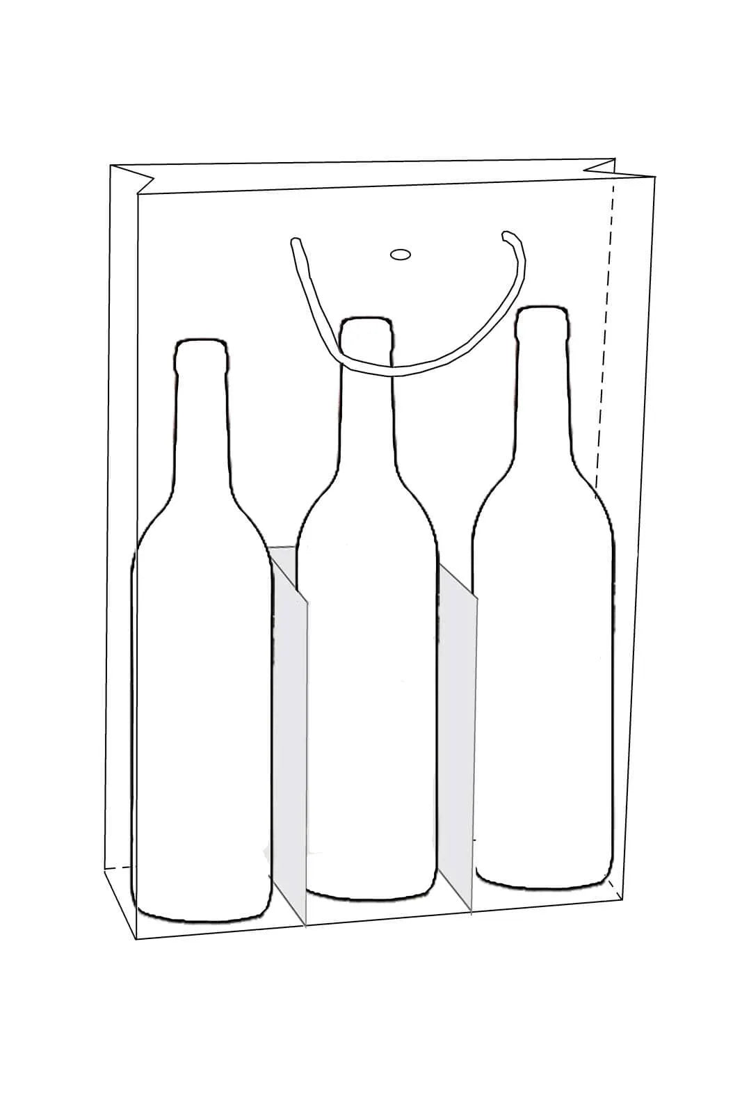 Sac Helsinki papier 3 bouteilles