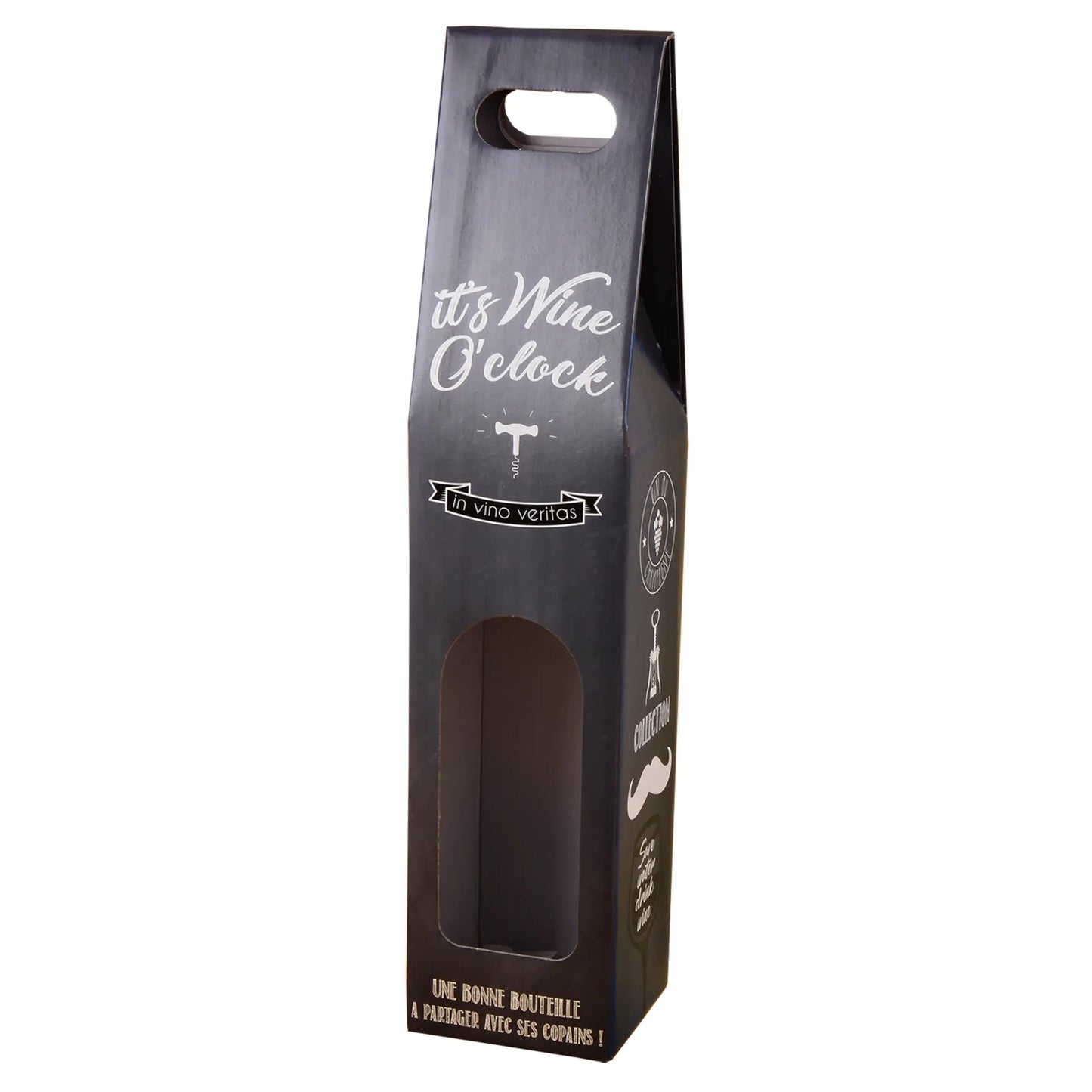 Manhattan cardboard suitcase, 1 bottle