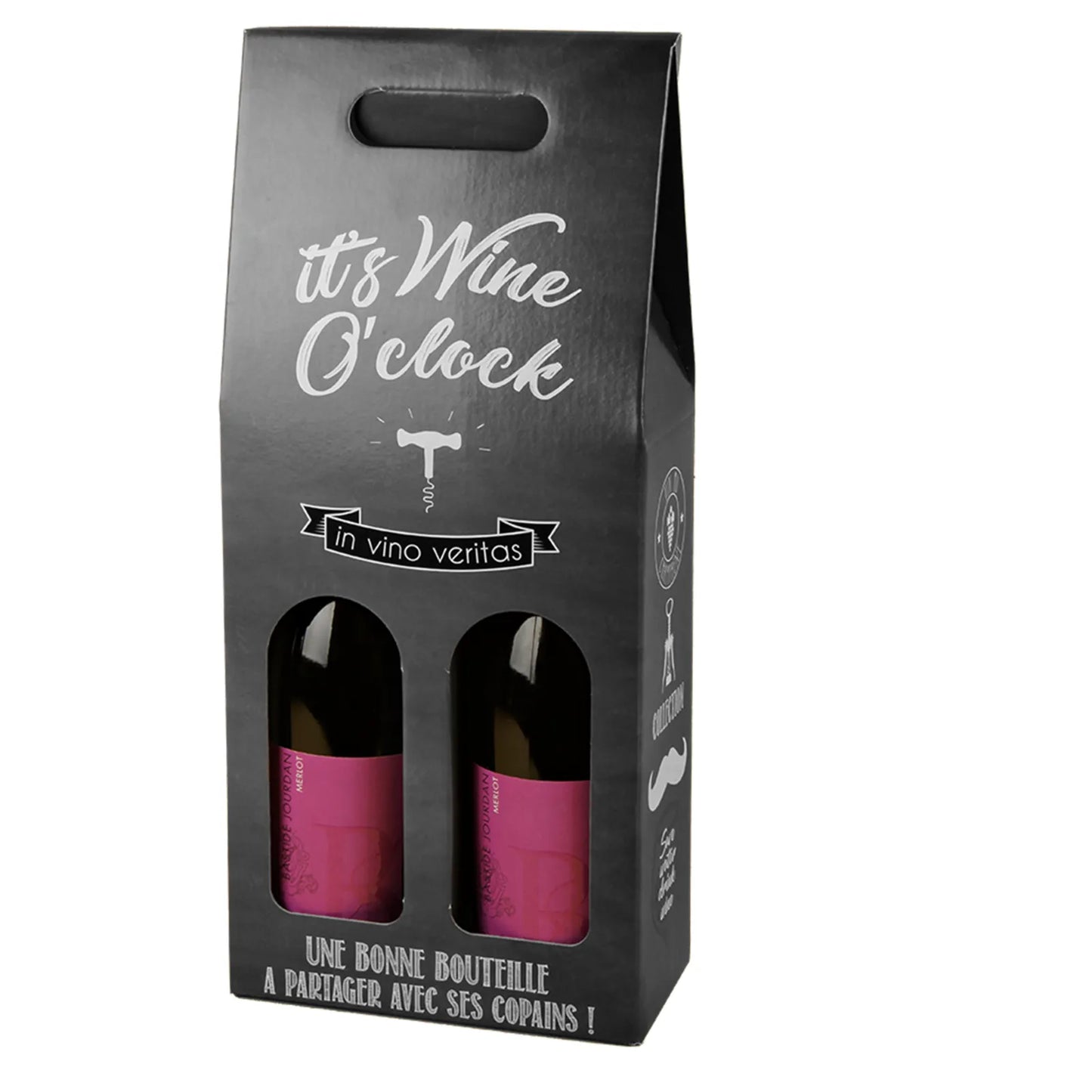 Manhattan cardboard suitcase for 2 bottles