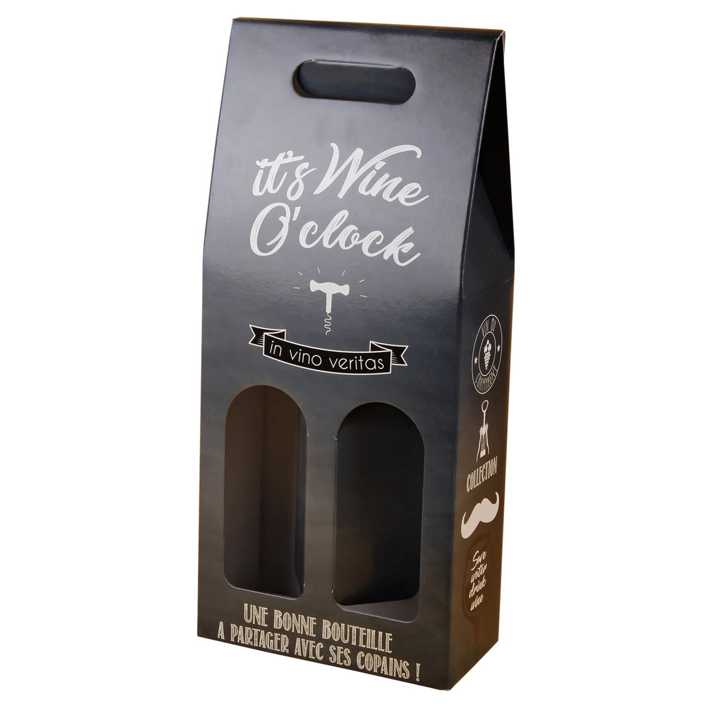 Manhattan cardboard suitcase for 2 bottles