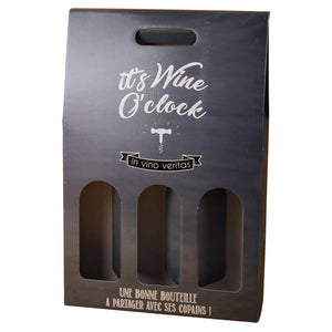 Manhattan cardboard suitcase with 3 bottles