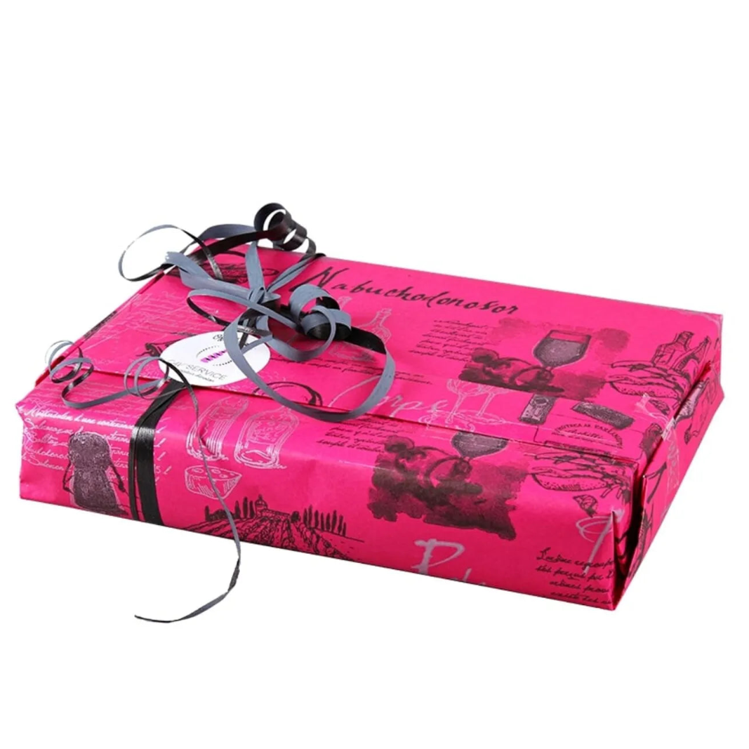 Gift wrap, kraft coated, rubine/anthracite, 0.50x200m