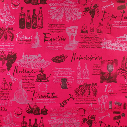 Papier cadeau Cépage kraft couché rubine/anthracite 0.70x100m