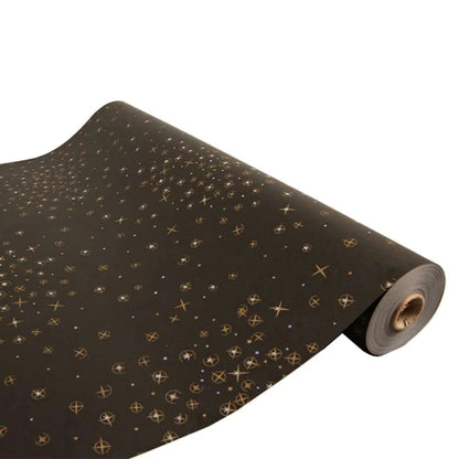 Papier cadeau Nuit kraft couché noir/or/blanc 0,70x100m