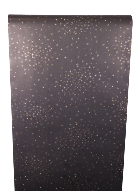 Nighttime Kraft Wrapping Paper, Black/Gold/White Coated, 0.50x200m