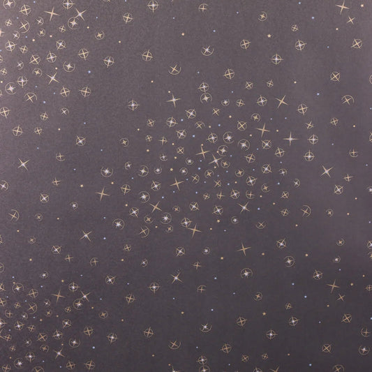 Papier cadeau Nuit kraft couché noir/or/blanc 0,70x100m