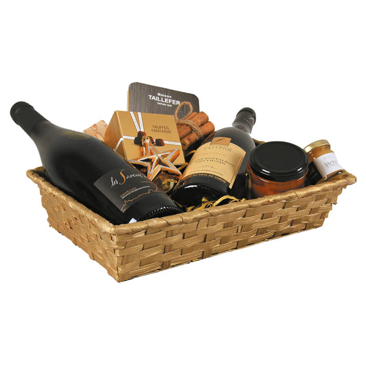 Rihana bamboo basket, gold, rectangular, 31x21x7cm