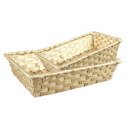 Rihana bamboo basket, gold, rectangular, 31x21x7cm