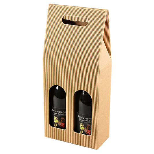 Valisette Rome carton cannelure 2 bouteilles