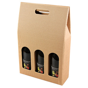 Valisette Rome carton cannelure 3 bouteilles