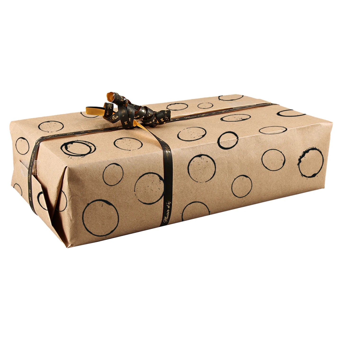 Papier cadeau Tanin kraft recyclé brun/noir 0.70x100m