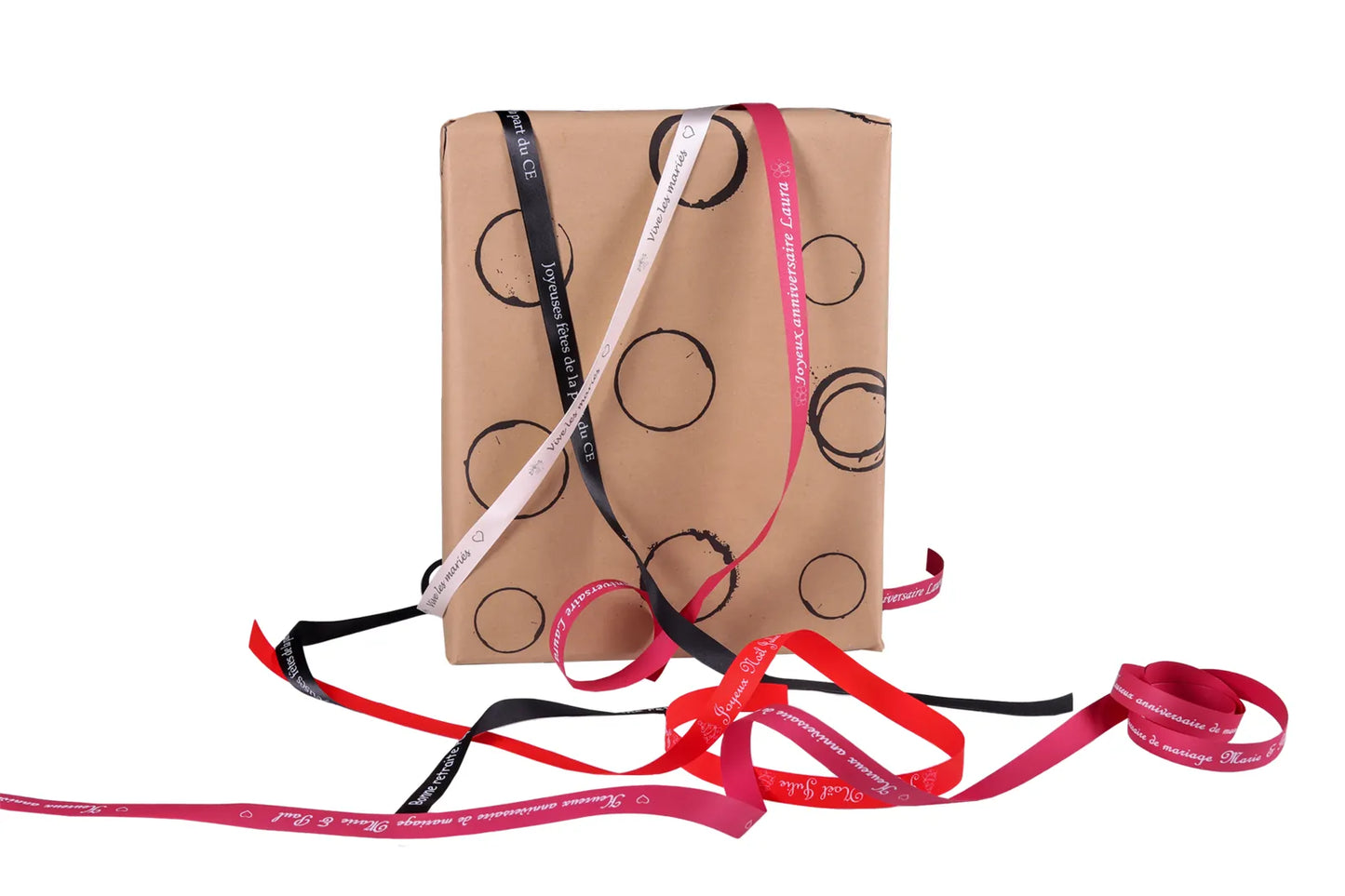 Recycled brown/black kraft Tanin gift wrap 0.50x200m
