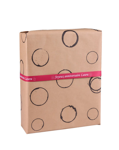 Recycled brown/black kraft Tanin gift wrap 0.50x200m