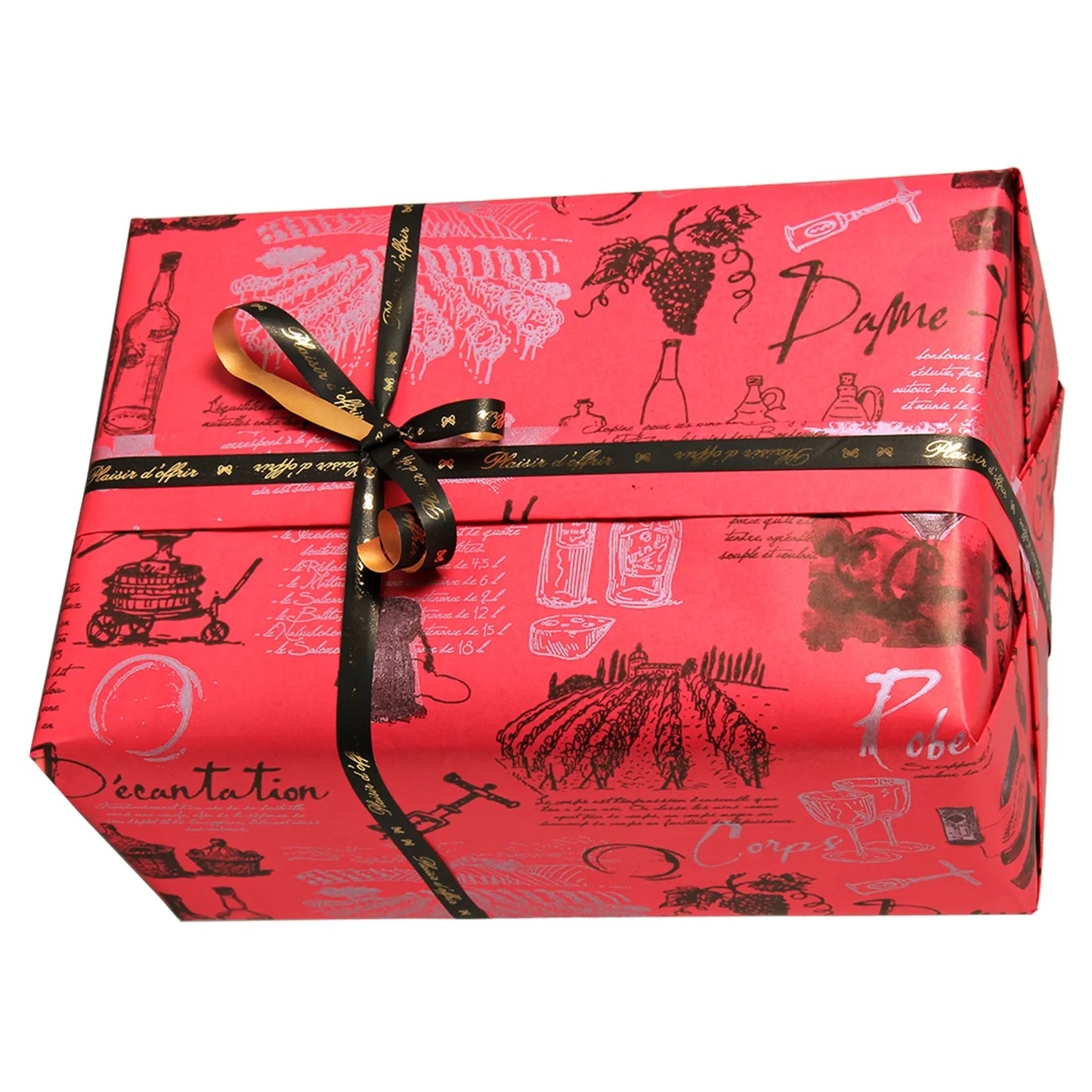 Black Glossy Satin Ribbon - Pleasure of Giving (10mm x 250m spool)