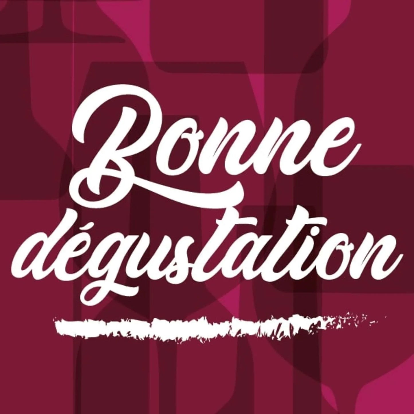 Etiquette adhésive carrée bordeaux/blanc - Bonne dégustation (boîte de 500)