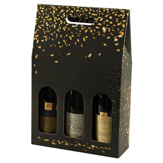 Petra cardboard suitcase with 3 bottles