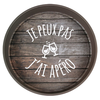 Viggo round metal tray - I can't, I have drinks