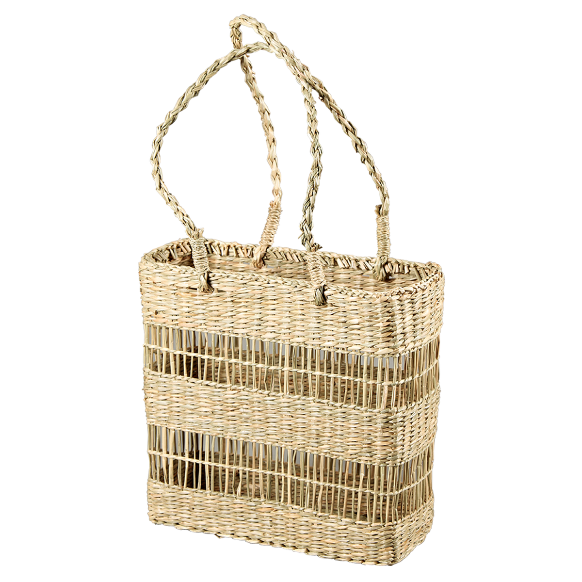 Dune basket made of natural seagrass, 30x10x30cm