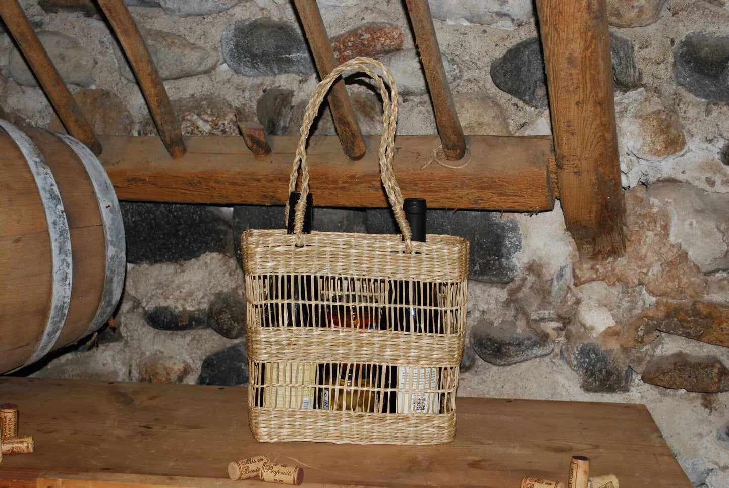 Dune basket made of natural seagrass, 25x10x25cm