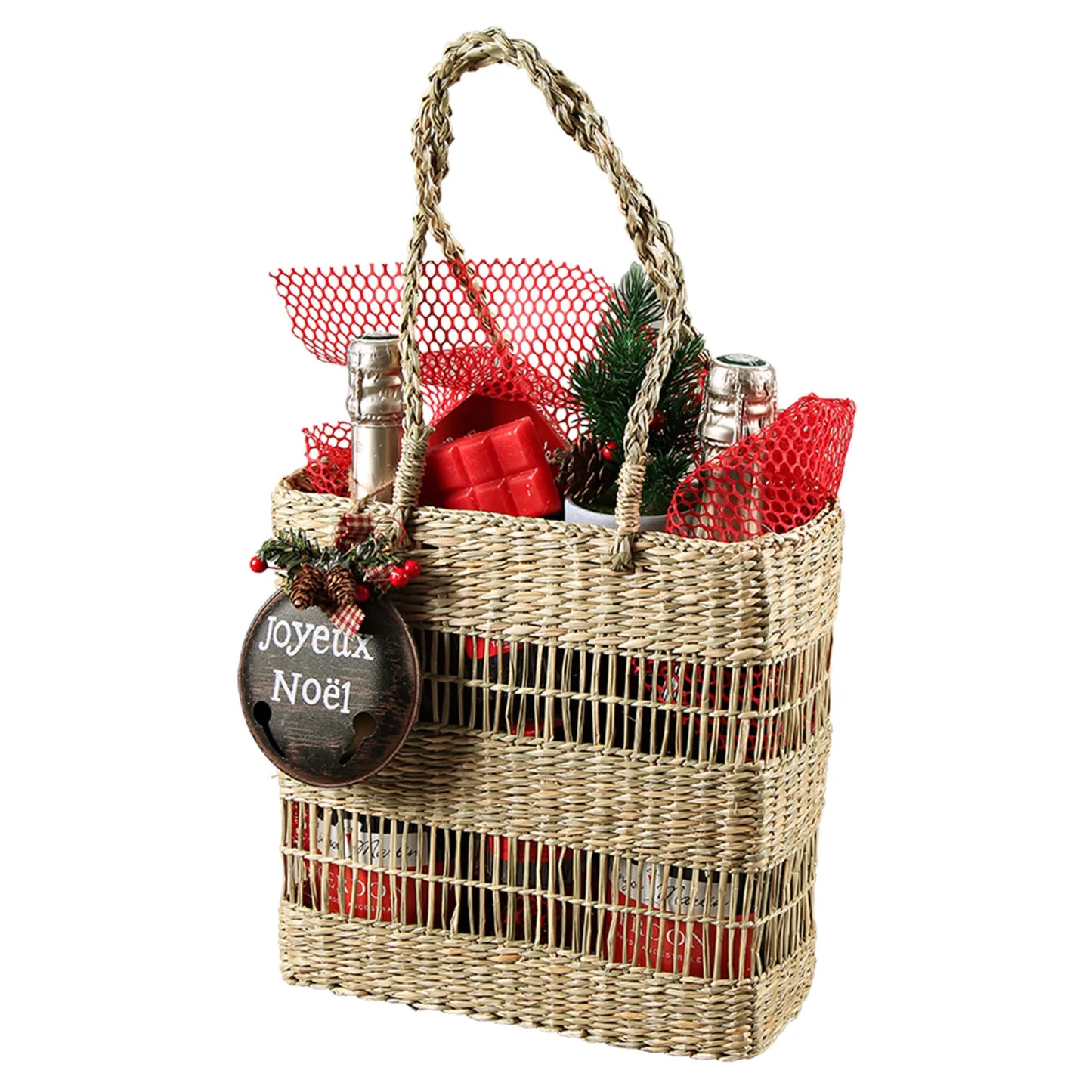 Dune basket made of natural seagrass, 25x10x25cm