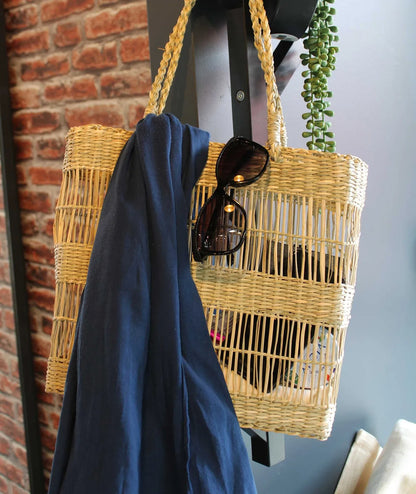 Dune basket made of natural seagrass, 30x10x30cm