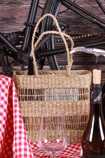 Dune basket made of natural seagrass, 30x10x30cm