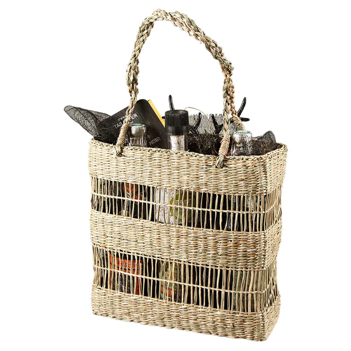 Dune basket made of natural seagrass, 30x10x30cm