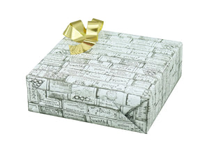 Papier cadeau Bouquet kraft couché blanc/anthracite 0.50x200m