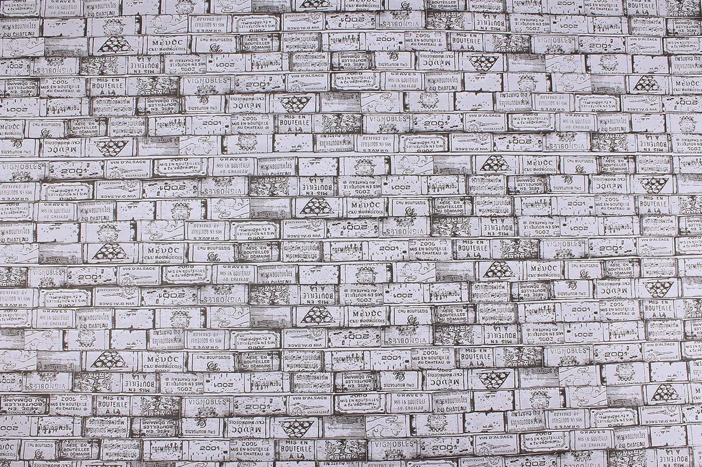 Papier cadeau Bouquet kraft couché blanc/anthracite 0.70x100m