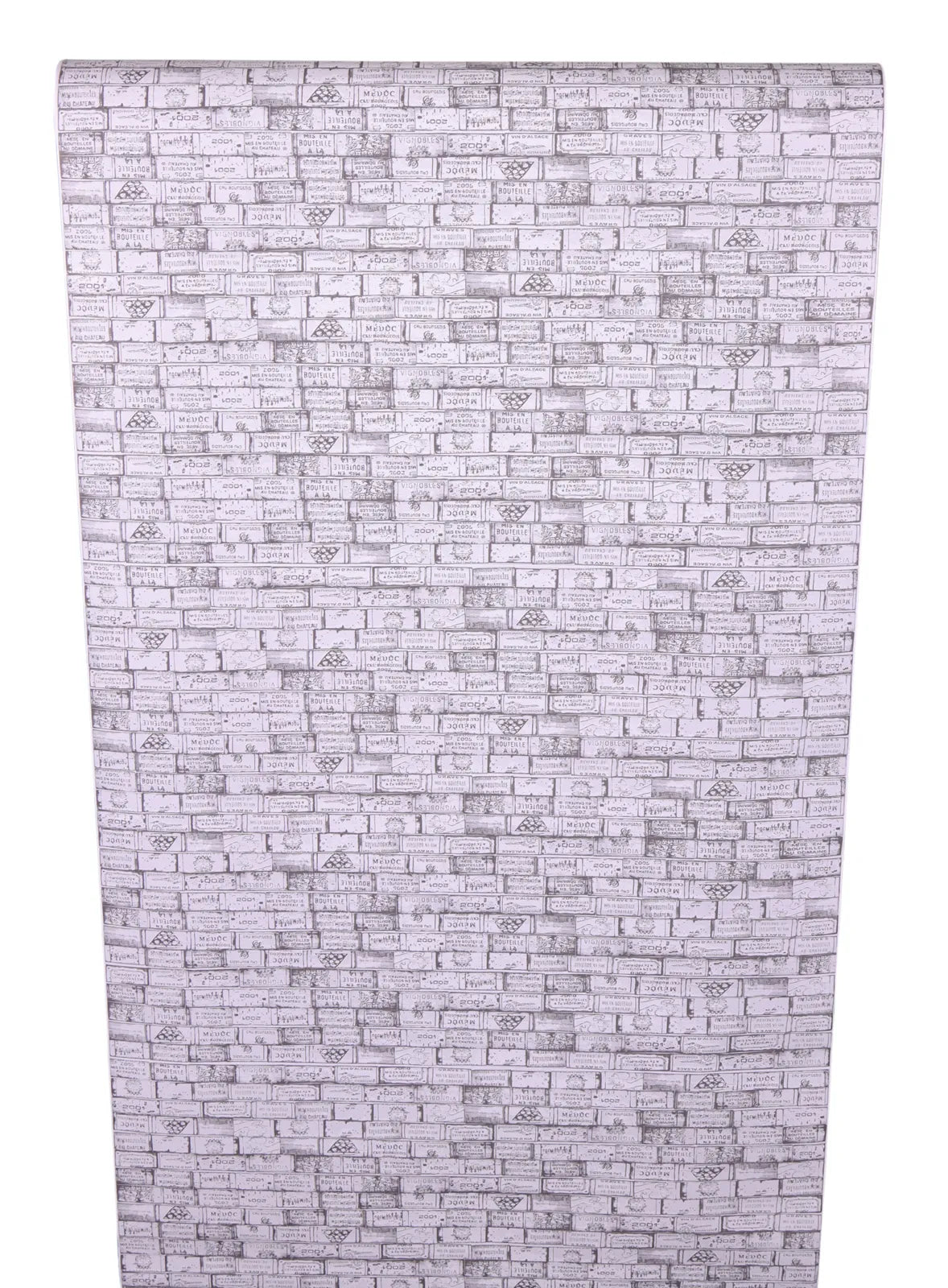 Papier cadeau Bouquet kraft couché blanc/anthracite 0.70x100m