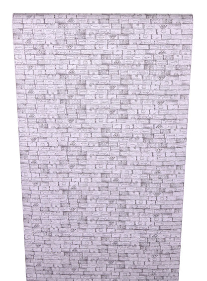 Papier cadeau Bouquet kraft couché blanc/anthracite 0.70x100m