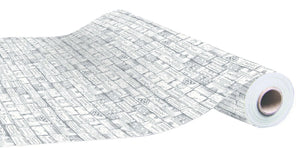 White/anthracite coated kraft gift wrap for bouquets, 0.50x200m