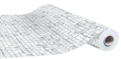 White/anthracite coated kraft gift wrap for bouquets, 0.50x200m