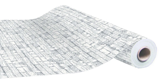 Papier cadeau Bouquet kraft couché blanc/anthracite 0.50x200m