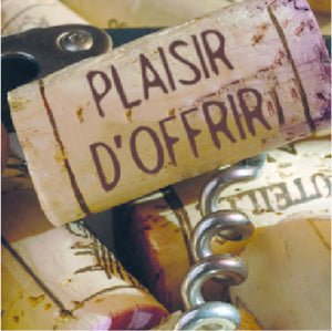 Etiquette adhésive carré bouchons - Plaisir dOffrir (boîte de 500)