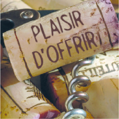 Etiquette adhésive carré bouchons - Plaisir dOffrir (boîte de 500)