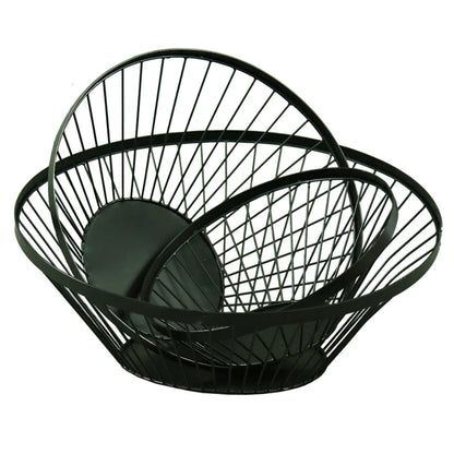 Coupe Mila métal ronde asymétrique noire 32/16x8/14.5cm