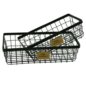 Corbeille Julia métal noir rectangle 36x24x9cm