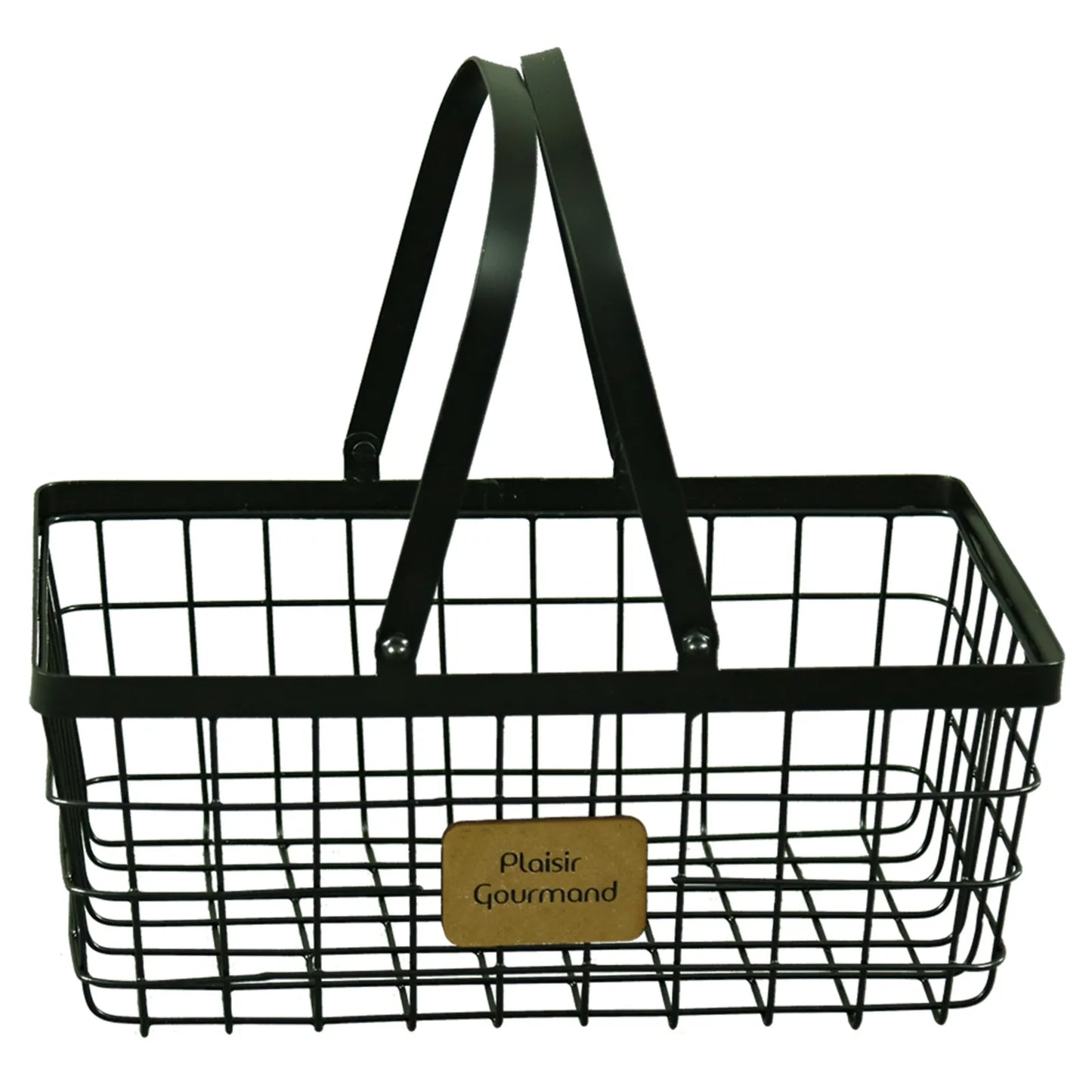 Julia black metal rectangular basket 30x20x12cm