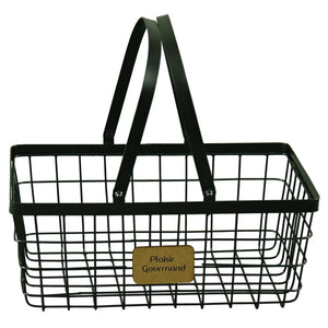 Julia black metal rectangular basket 30x20x12cm