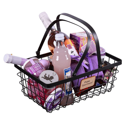 Julia black metal rectangular basket 30x20x12cm