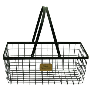 Julia black metal rectangular basket 42x28x15cm