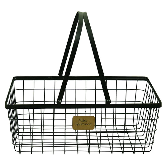 Panier Julia métal noir rectangle 42x28x15cm