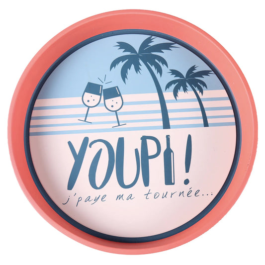 Plateau Viggo métal rond - Youpi ! Jpaye ma tournée...