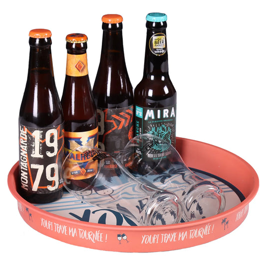 Plateau Viggo métal rond - Youpi ! Jpaye ma tournée...